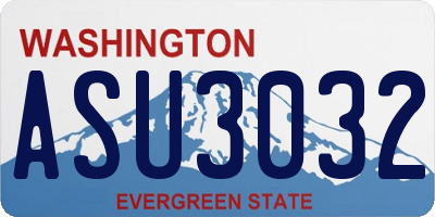 WA license plate ASU3032