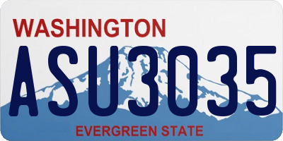 WA license plate ASU3035