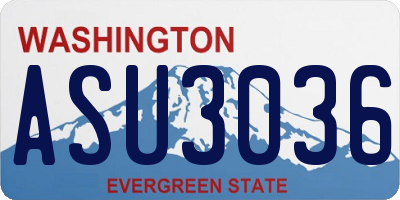 WA license plate ASU3036
