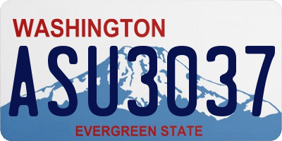 WA license plate ASU3037