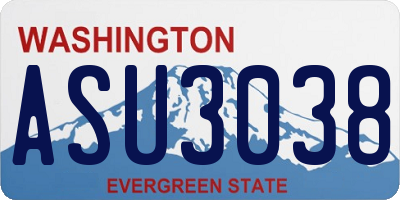 WA license plate ASU3038