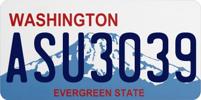 WA license plate ASU3039