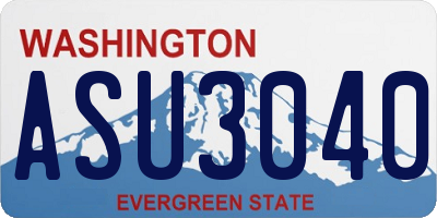 WA license plate ASU3040