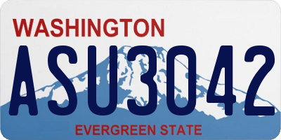 WA license plate ASU3042