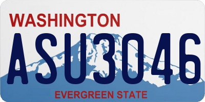 WA license plate ASU3046