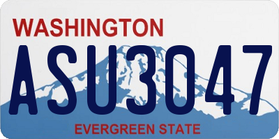WA license plate ASU3047