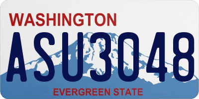 WA license plate ASU3048