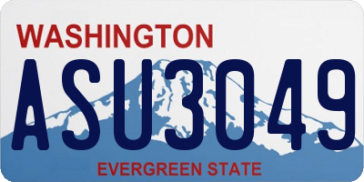 WA license plate ASU3049