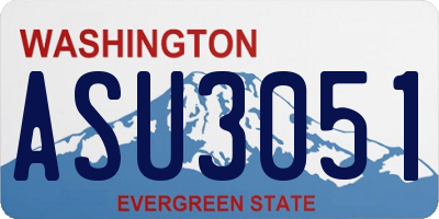 WA license plate ASU3051