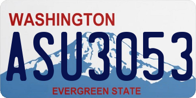 WA license plate ASU3053