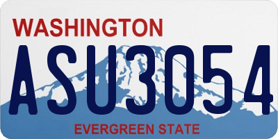 WA license plate ASU3054