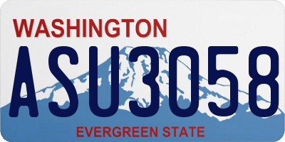 WA license plate ASU3058