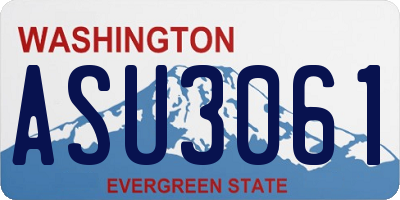 WA license plate ASU3061