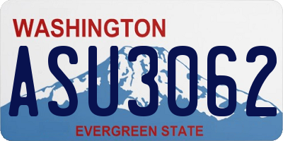 WA license plate ASU3062