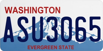 WA license plate ASU3065