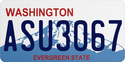 WA license plate ASU3067