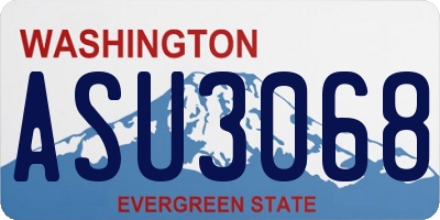 WA license plate ASU3068
