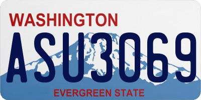 WA license plate ASU3069