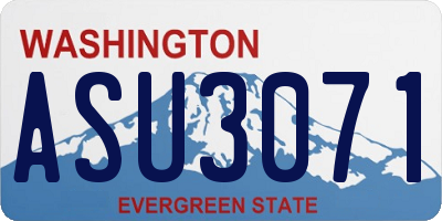 WA license plate ASU3071