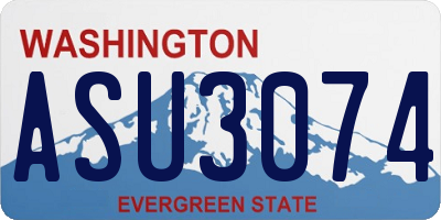 WA license plate ASU3074