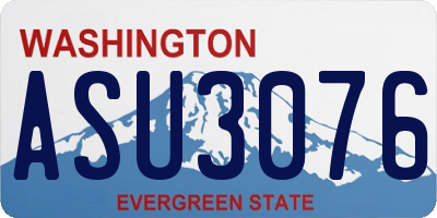 WA license plate ASU3076