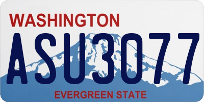 WA license plate ASU3077