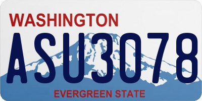 WA license plate ASU3078