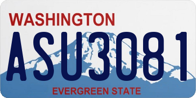 WA license plate ASU3081
