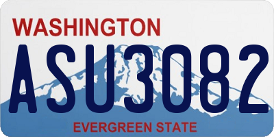 WA license plate ASU3082