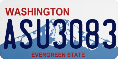 WA license plate ASU3083