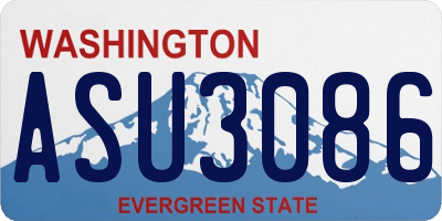 WA license plate ASU3086