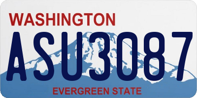 WA license plate ASU3087