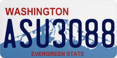 WA license plate ASU3088