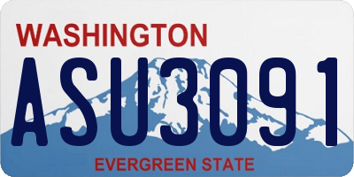 WA license plate ASU3091