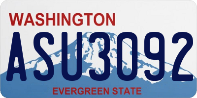 WA license plate ASU3092