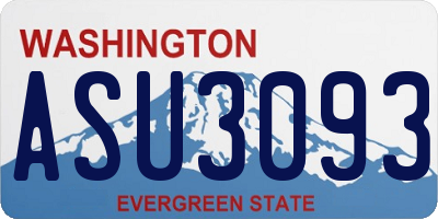 WA license plate ASU3093