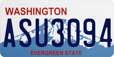 WA license plate ASU3094