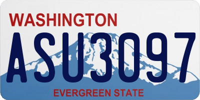WA license plate ASU3097