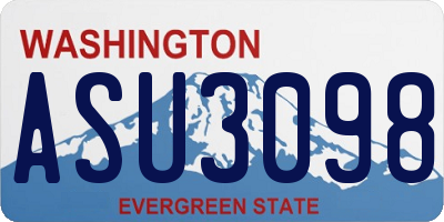 WA license plate ASU3098