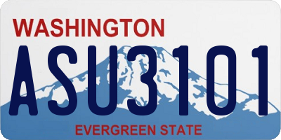WA license plate ASU3101