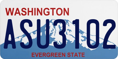 WA license plate ASU3102