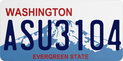 WA license plate ASU3104
