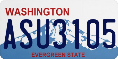 WA license plate ASU3105