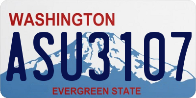 WA license plate ASU3107
