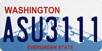 WA license plate ASU3111