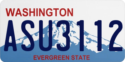 WA license plate ASU3112
