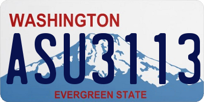 WA license plate ASU3113