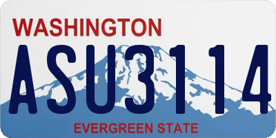 WA license plate ASU3114