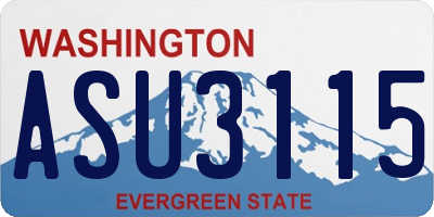 WA license plate ASU3115