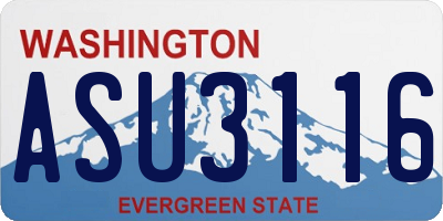 WA license plate ASU3116